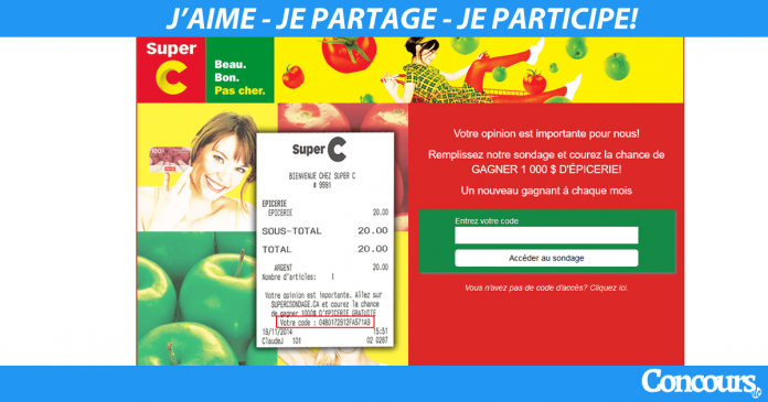 Concours Super C Sondage (SuperCSondage.ca) Concours Super C Sondage (SuperCSondage.ca)