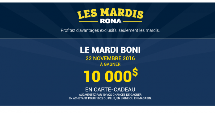Concours Les Mardis Rona (Rona.ca/Mardis-Rona) Concours Les Mardis Rona (Rona.ca/Mardis-Rona)