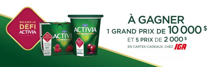 Concours IGA Défi Activia 2018 Concours IGA Défi Activia 2018