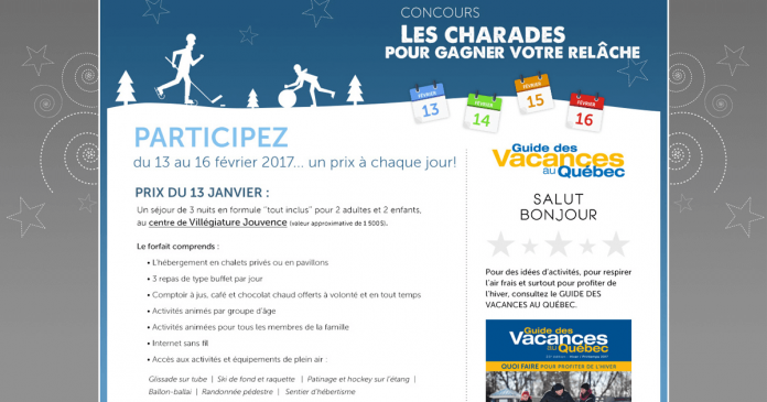 Salut Bonjour Concours Les Charades Pour Gagner Votre Relâche (CharadesDeLaRelache.ca) Salut Bonjour Concours Les Charades Pour Gagner Votre Relâche (CharadesDeLaRelache.ca)