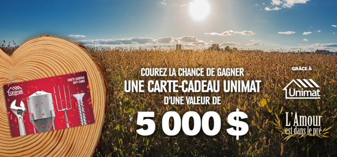 Concours L'Amour Est Dans Le Pré D'Unimat (Noovo.ca) Concours L'Amour Est Dans Le Pré D'Unimat (Noovo.ca)