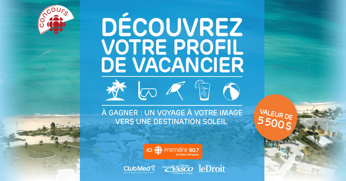 Concours Quel Profil De Vacancier Êtes-Vous? De Radio-Canada Première Heure (Radio-Canada.ca/Voyage)