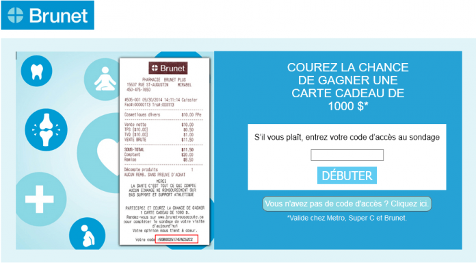 Concours Sondage Brunet Vous Ecoute (BrunetVousEcoute.ca) Concours Sondage Brunet Vous Ecoute (BrunetVousEcoute.ca)