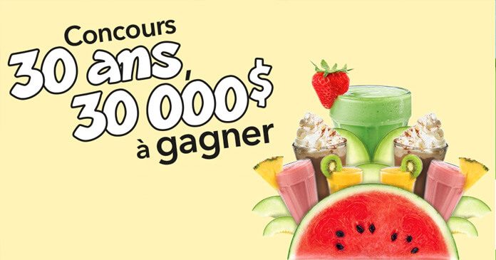 Concours Cora 30 Ans, 30 000 $ À Gagner Concours Cora 30 Ans, 30 000 $ À Gagner