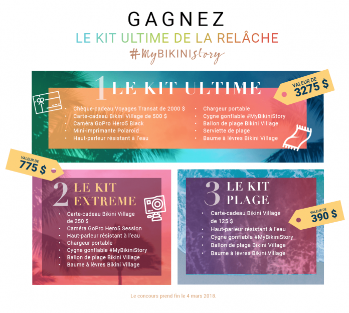 Concours Bikini Village Gagnez Le Kit Ultimate De La Relâche Concours Bikini Village Gagnez Le Kit Ultimate De La Relâche
