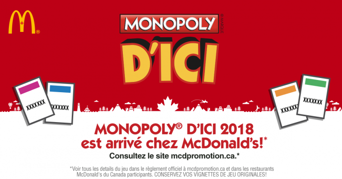 Concours McDo Monopoly 2018