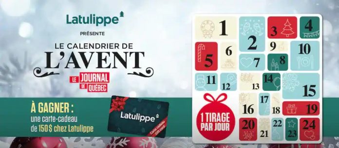 Concours Journal De Québec Calendrier de l'Avent Latulippe 2022 Concours Journal De Québec Calendrier de l'Avent Latulippe 2022