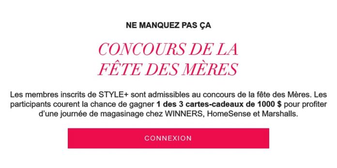 Concours TJX Canada STYLE Plus Fête Des Mères 2023 Concours TJX Canada STYLE Plus Fête Des Mères 2023