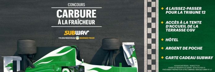Concours RDS Carbure À La Fraicheur de Subway Concours RDS Carbure À La Fraicheur de Subway
