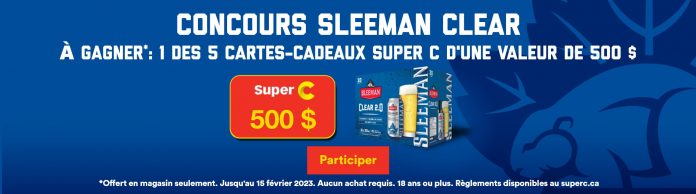 Concours SuperC.ca Sleeman Clear 2023